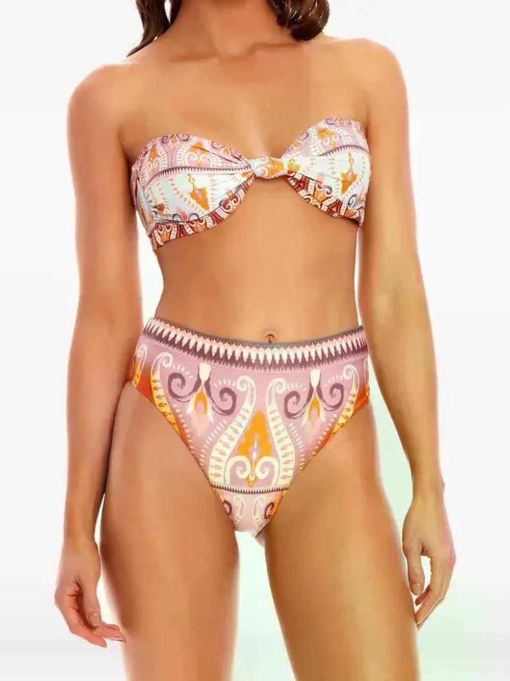 Agua Bendita Penelope Reversible Bikini Bottom XL Paisley Gold Swim